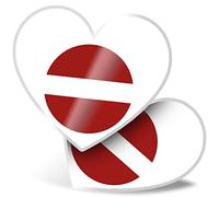 2 x Heart Stickers 7.5 cm - Latvia Europe Riga Flag Fun Decals for Laptops,Tablets,Luggage,Scrap Booking,Fridges, #9138