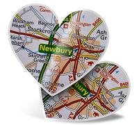 2 x Heart Stickers 7.5 cm - Newbury England Travel Holiday UK Fun Decals for Laptops,Tablets,Luggage,Scrap Booking,Fridges, #45857