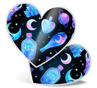 2 x Heart Stickers 7.5 cm - Witchcraft Coven Witch Spells Fun Decals for Laptops,Tablets,Luggage,Scrap Booking,Fridges, #14717