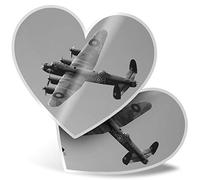 2 x Heart Vinyl Stickers 15 cm - Avro Lancaster Bomber Vintage Plane 35741