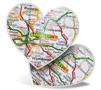 2 x Heart Vinyl Stickers 15 cm - Barnsley Yorkshire England Travel Map UK 44222