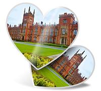 2 x Heart Vinyl Stickers 7.5 cm - Queen's University of Belfast Ireland 24083