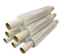 2 X Heavy Duty 1.5KG Clear Pallet Stretch Shrink Wrap 400mm x 250m Hand Roll Strong Packaging Cling Film