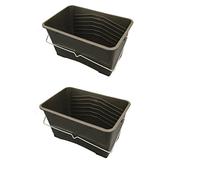 2 X HEAVY DUTY 15L BLACK PLASTIC PAINT SCUTTLE WITH METAL HANDLE PAINT BUCKET