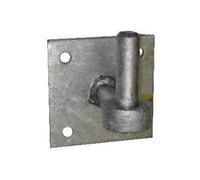 2 x Heavy Duty Galvanised 19mm Hook on 4" x 4" Plate with Extended Shoulder - Farm/Field Gate Square Hanger