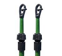 2 X Heavy Duty Metal Telescopic Extendable Home Garden Washing Line Clothes Laundry Support Pole Props Outdoor Indoor Airer Rope String Extenedable from 1.3 to 2.4M
