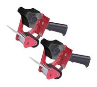 2 X Heavy Duty Packaging Tape Dispenser for Brown, Fragile & Clear Tape Germ-Savvy Antibacterial, use with 75mm/3” inch Tape Desktop sellotape, Best for Packing Boxes House, Commercial use (Red)