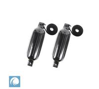 2 X Heavy Duty Ribbed Fender Poly G3, 23 Inch, Black, For Boat, Yacht, Marine Applications