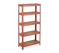2 x Heavy Duty Storage Shelf Shelving Red Interlocking Durable Garage Pantry