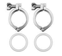 2 x Heavy Duty Tri-Clamp Steel Single Tri-Clamp with Wing Nut for Ferrule TC with 1 x Silicone Seal (2 Inch Tri-Clamp + Silicone Seal)