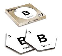 2 x Hexagon Coasters - Boron Сhemical Element Cork Backed MDF Glossy Tea Coffee Accessory #60911