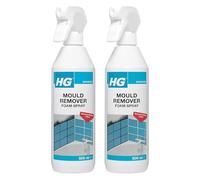 2 x HG 500ml Mould Remover Foam Spray Fast Acting Cleaner for Black Mould on Bathroom Tiles Grout Silicone Seals and Walls Powerful Foam Action for Home Surface Cleaning