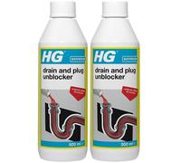 2 x HG Drain And Plug Unblocker for Blocked Drain Pipes in Sinks - 500ml