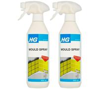 2 x HG Mould Spray 500ml Fast Acting Mould Remover Removes Black Mould and Mildew from Tiles Grout Silicone Sealant, Showers, Baths, and Walls No Scrub Bathroom Cleaner for Damp Areas Home Use