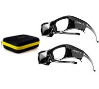 2 x Hi-Shock RF/BT Pro Black Diamond & Case, Active 3D Glasses Compatible with 3D TVs from Sony, Samsung - SSG-3570 CR/TDG-BT500A / AN3DG35 [120 Hz | Bluetooth | Battery]