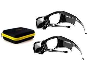 2 x Hi-Shock RF/BT Pro Black Diamond & Case, Active 3D Glasses Compatible with 3D TVs from Sony, Samsung - SSG-3570 CR/TDG-BT500A / AN3DG35 [120 Hz | Bluetooth | Battery]
