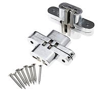 2 X Hidden Cross Invisible Hinges For Folding Wooden Door Stainless Steel