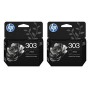 2 X HP 303 Black Original Ink Cartridge for HP ENVY All-In-One Printer T6N02AE