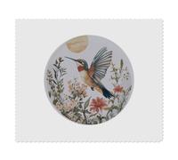 2 x 'Hummingbird with Flowers' Microfibre Lens/Glasses Cleaning Cloths (LC00029747)