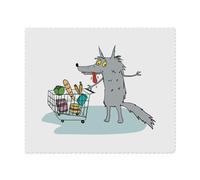 2 x 'Hungry Wolf Goes To The Supermarket' Microfibre Lens/Glasses Cleaning Cloths (LC00028479)