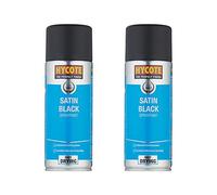 2 x HYCOTE Aerosol Satin Black Spray Paint 400ml Fast Drying Formulation