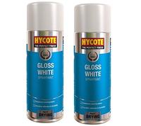 2 x Hycote Gloss White Car, Van, Bike Spray Paint / Aerosol 400ml