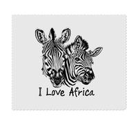 2 x 'I Love Africa with Two Zebras' Microfibre Lens/Glasses Cleaning Cloths (LC00026168)