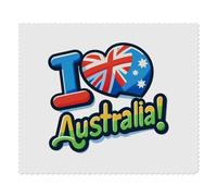 2 x 'I Love Australia!' Microfibre Lens/Glasses Cleaning Cloths (LC00029679)