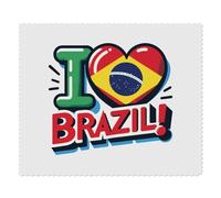 2 x 'I Love Brazil!' Microfibre Lens/Glasses Cleaning Cloths (LC00029674)