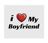 2 x 'I Love My Boyfriend' Microfibre Lens/Glasses Cleaning Cloths (LC00032110)