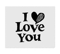2 x 'I Love You with Heart' Microfibre Lens/Glasses Cleaning Cloths (LC00030640)