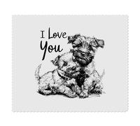2 x 'I Love You with Two Scottish Terrier Puppies' Microfibre Lens/Glasses Cleaning Cloths (LC00026162)