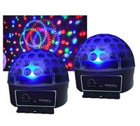2 x Ibiza Astro LED Light Effect Mirrorball Style DJ Disco Sensory