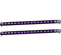 2 x Ibiza Light UV BAR 18 x 3W LED Batten Ultraviolet Blacklight DJ Disco