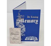 2 X In Loving Memory Deluxe Blue Sympathy Catholic Mass Card Unisex for Men or Women with 2 Keepsake Memory Wallet Card