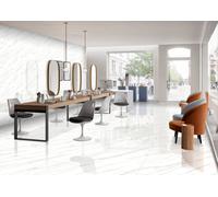 2 X Infiniti Carrara Bianco Marble Effect Matt Porcelain Indoor Wall & Floor Tiles - Total Cov. 1.44M2 (1200mm X 600mm Per Tile)