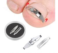 (2 x ingrown toenail buckle, One size) Carbon steel Ingrown Toenail Pedicure Tool Straightening Correction Clip Curved Brace Toenails Thick Paronychia Correction Tool for Women Men