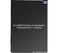 Nobo A1 Poster Frame Sign Holder Blackboard Insert, Chalk Board Erasable Writing Surface, Suitable For Snap Frames & A-Boards, Premium Plus, Black, 1902436