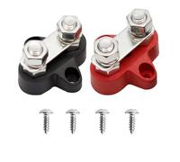 2 x Insulated Studs Battery Junction Block, Terminal Post, Battery Power Distribution Terminal Block 12V-48V DC Bus Bar M8 Dual Studs Terminal Insulated Junction Post for Auto Car Marine Boat
