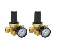 2 x Inta PRVG15 Pressure Reducing Valve with Gauge, 15mm Brass, Water Pressure Control (Twin Pack)