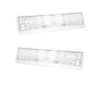 2 x Intense Safari Number Plate Holder High Gloss White Brilliant Metallised