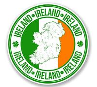 2 x Ireland Irish Flag Map Sticker Car Bike iPad Laptop Car Decal Clover #4930 (10cm x 10cm) Multi