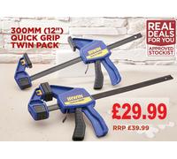 Irwin Quick-Grip Bar Clamps T5122QC Quick-Change 300mm (12 in) Twin Pack