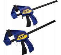 2 x Irwin Quick-Grip T5462EL7 6" Inch 150mm Mini Trigger G Bar Clamp - Twin Pack