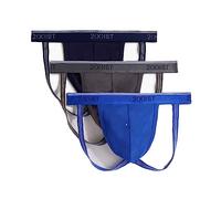 2(X)IST Men's Cotton Stretch Jock Strap 3-Pack, Eclipse/Lead/Dazzling Blue, Large