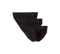 2(X)IST Men's Cotton Stretch No Show 3-pack Briefs, Sliq Deep Black, L UK