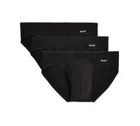 2(X)IST Men's Cotton Stretch No Show Brief 3-Pack, Sliq Deep Black, S