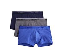 2(X)IST Men's Cotton Stretch No Show Trunk 3-Pack, Eclipse/Lead/Dazzling Blue, Medium