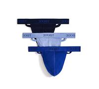 2(X)IST Men's Essential Cotton 3 Pack Y-Back Thong, Navy/Cobalt/Porcelain, XL