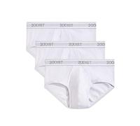 2(X)IST Men's Essential Cotton Contour Pouch Brief 3-pack Underwear, Pure White, XL UK